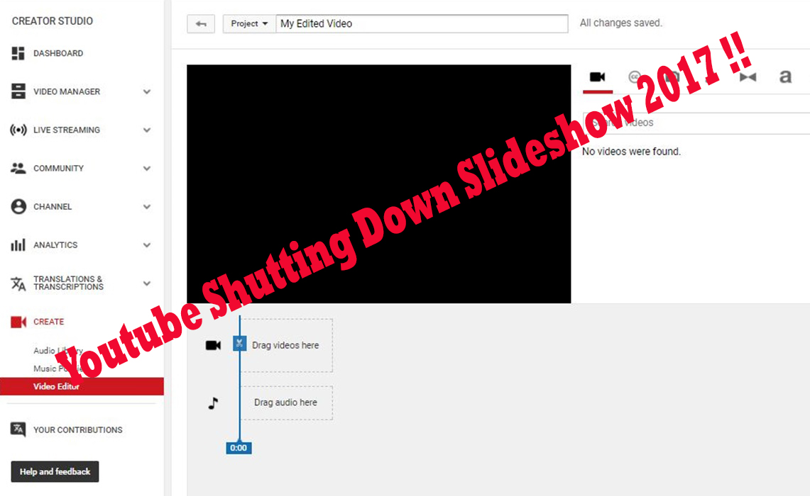youtube shutting down slideshow 2017